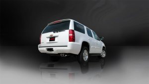 Chevrolet Tahoe Performance Exhaust - Single Rear Exit - CORSA Performance - Sport Cat Back with Twin 4.0in. Pro-Series Tips - Polished - `09-`14